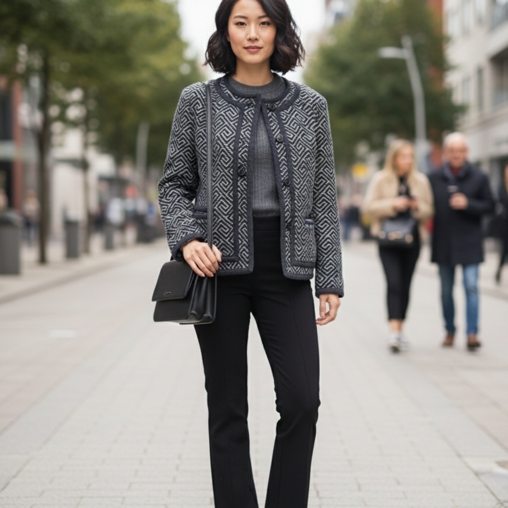 Pendleton Black And White Woolen Patterned Jacket - image 3